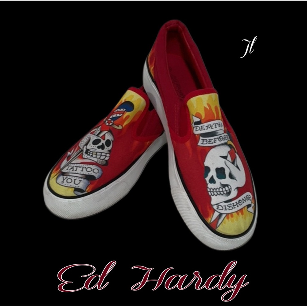 ÈD HARDY Slip-On Sneakers Size 10